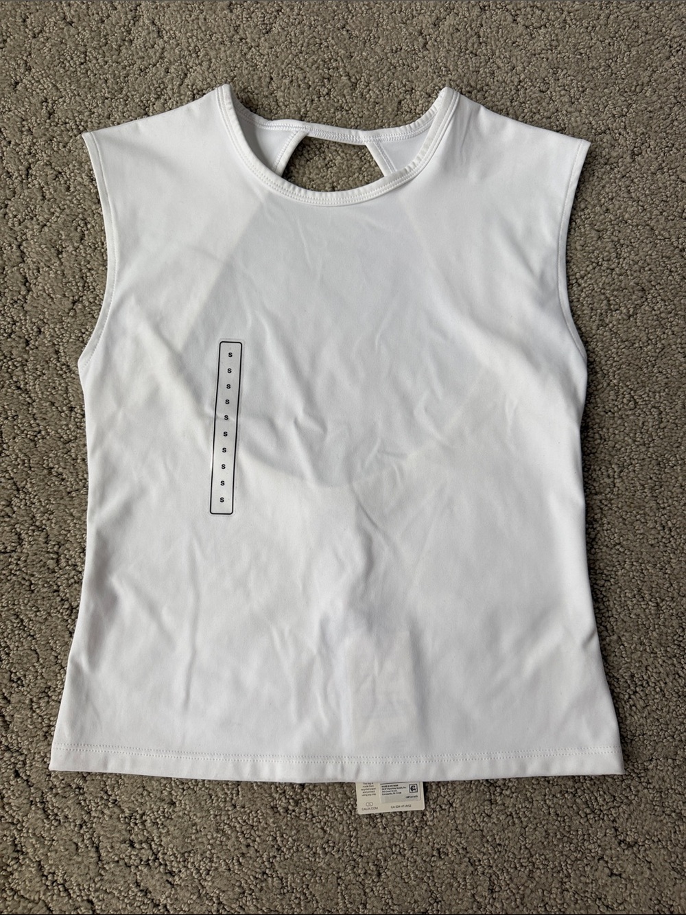 Calia Open Back Inspire Tank Top in Pure White Women’s Activewear Small NWT - Picture 6 of 12